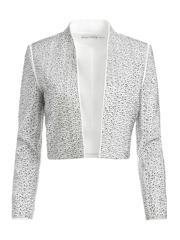 Women Alice and Olivia Kalia Embellished Open Front Jacket