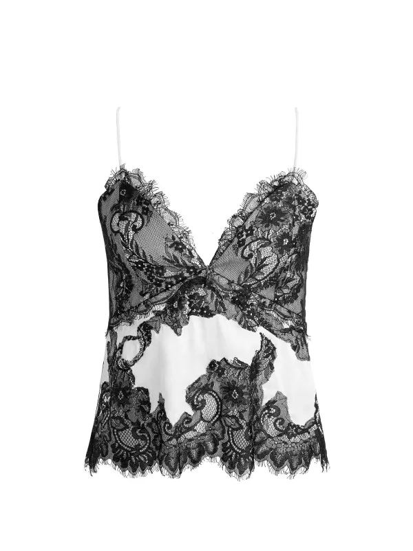 Women Alice and Olivia Katja Cutaway Lace Slip Top