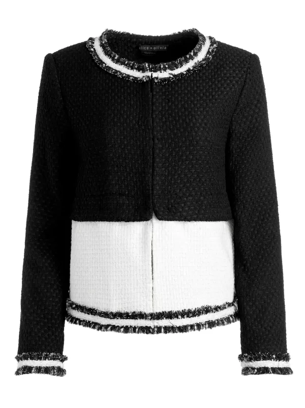 Women Alice and Olivia Kidman Two-Fer Tweed Jacket