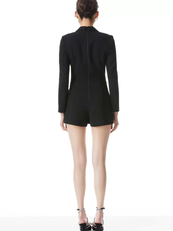 Women Alice and Olivia Kyrie Tuxedo Skort Romper