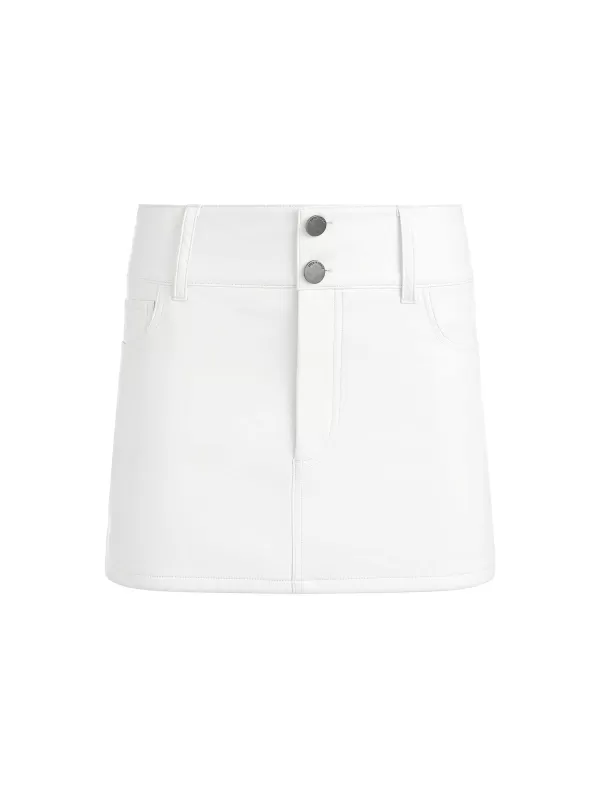 Women Alice and Olivia Laika Low Rise Vegan Leather Mini Skirt