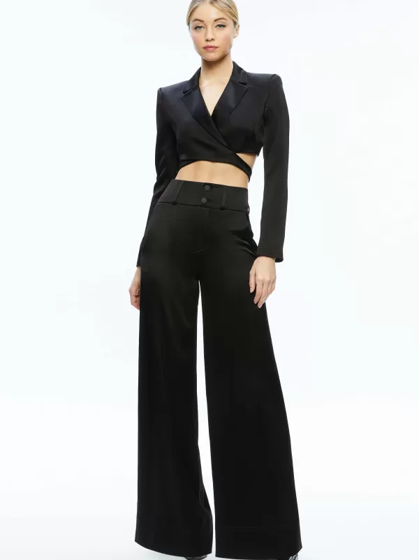 Women Alice and Olivia Leone Cropped Wrap Blazer