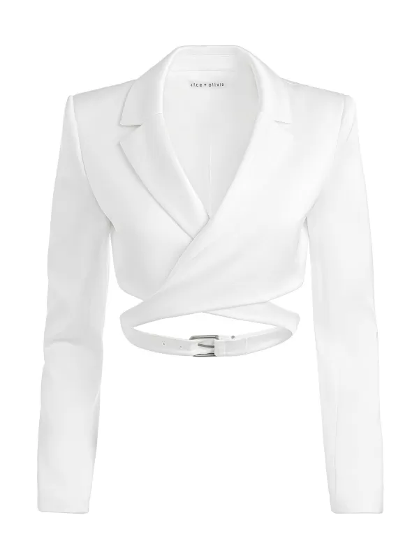 Women Alice and Olivia Leone Cropped Wrap Blazer