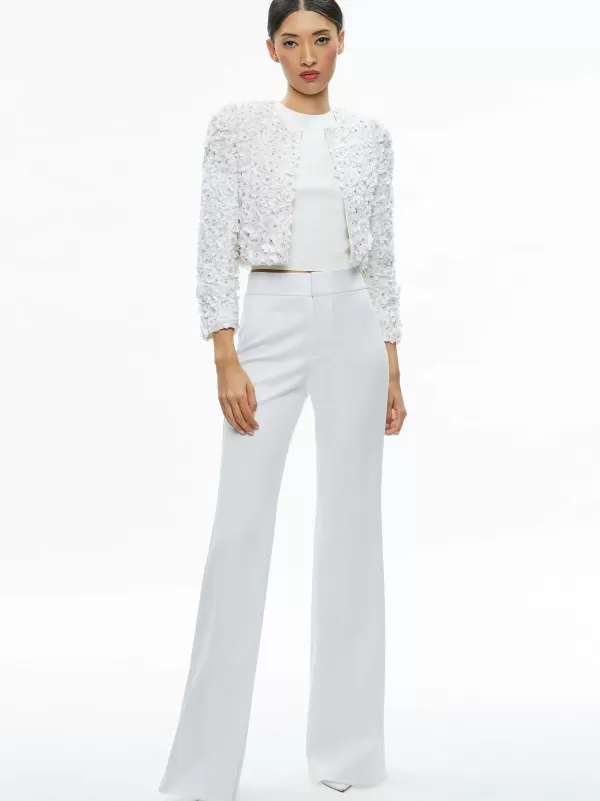 Women Alice and Olivia Lorna Embellished Cropped Jacket