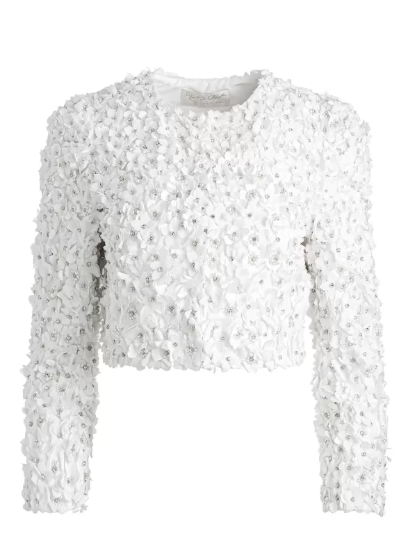 Women Alice and Olivia Lorna Embellished Cropped Jacket