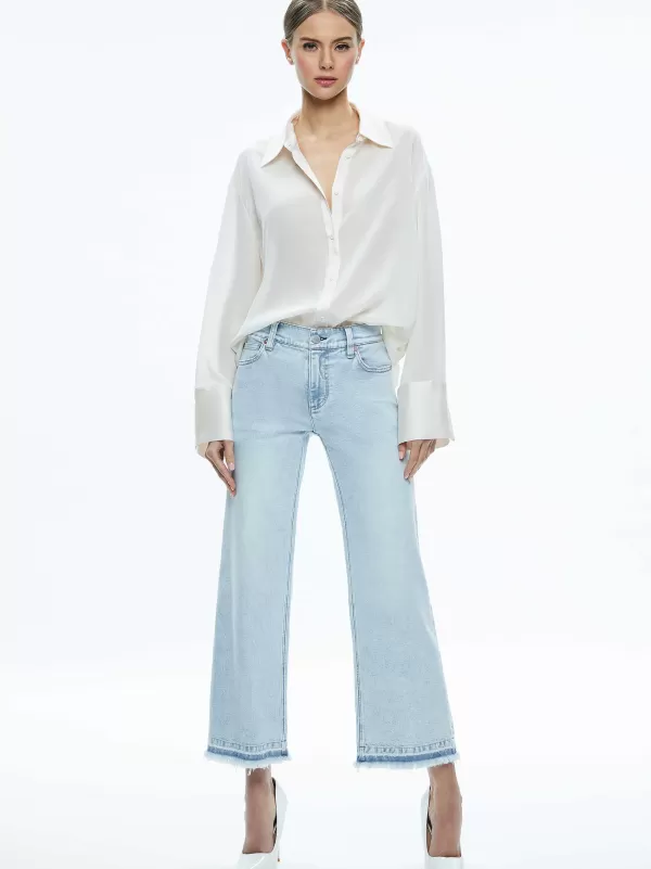 Women Alice and Olivia Lorrine Kick-Flare Ankle Jean