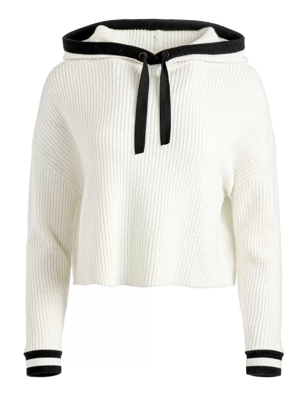 Women Alice and Olivia Lumi Ribbed Knit Hoodie