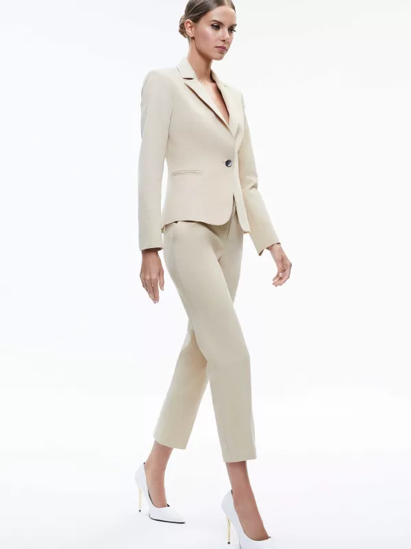 Women Alice and Olivia Macey Chino Fitted Notch Collar Blazer