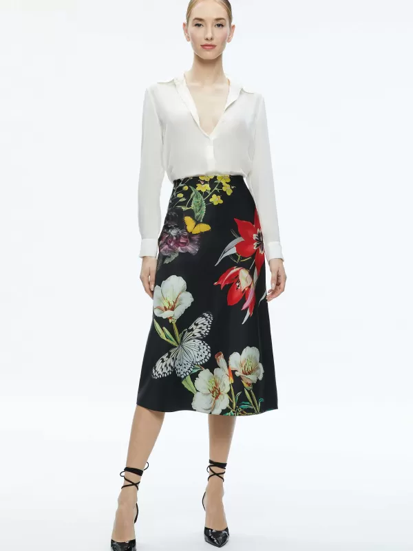 Women Alice and Olivia Maeve Midi Slip Skirt