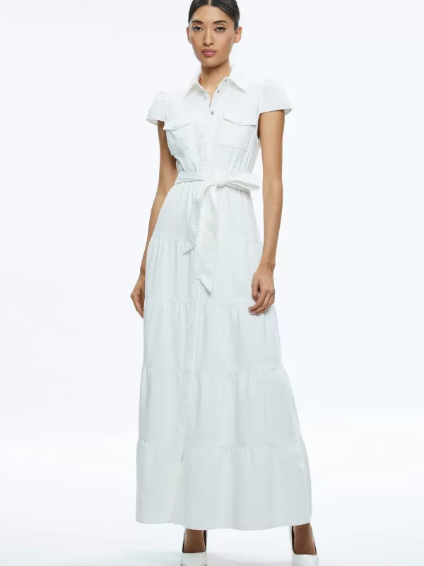 Women Alice and Olivia Miranda Maxi Denim Dress