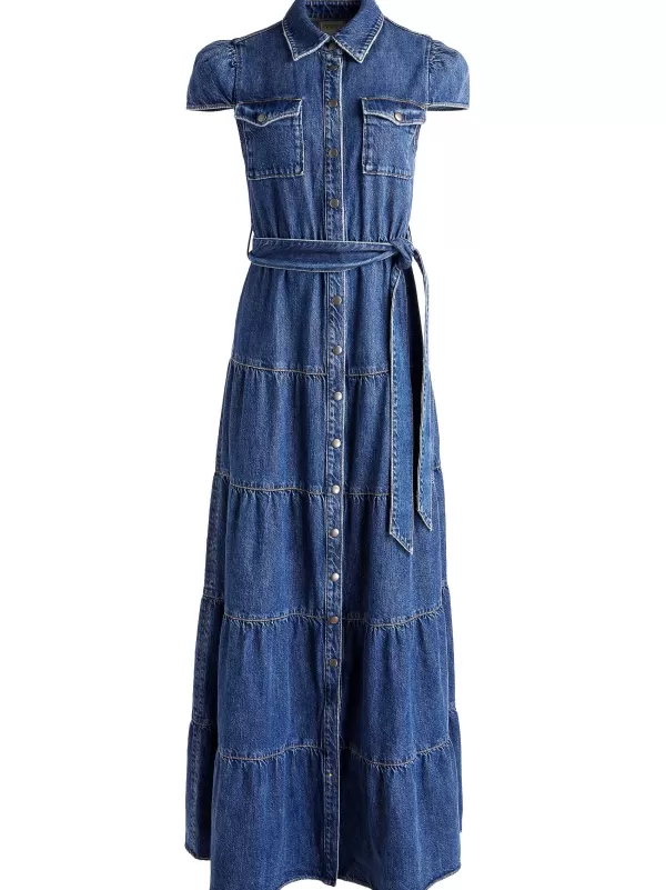 Women Alice and Olivia Miranda Maxi Denim Dress