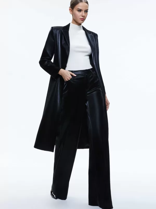 Women Alice and Olivia Mya Vegan Leather Long Blazer