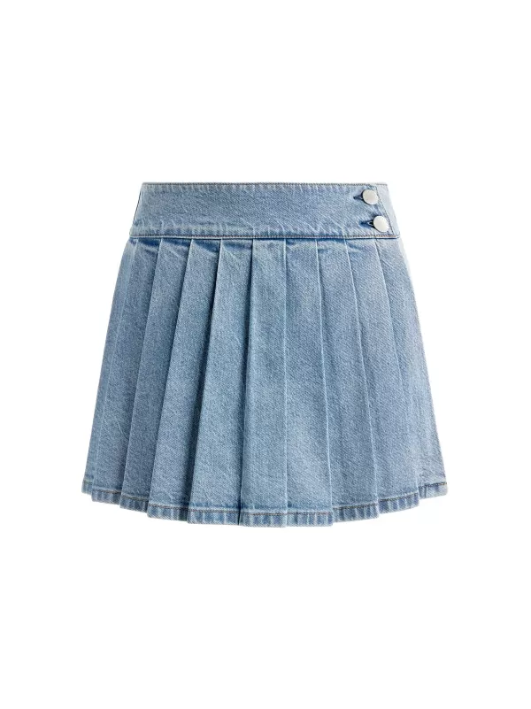 Women Alice and Olivia Noah Denim Pleated Skort