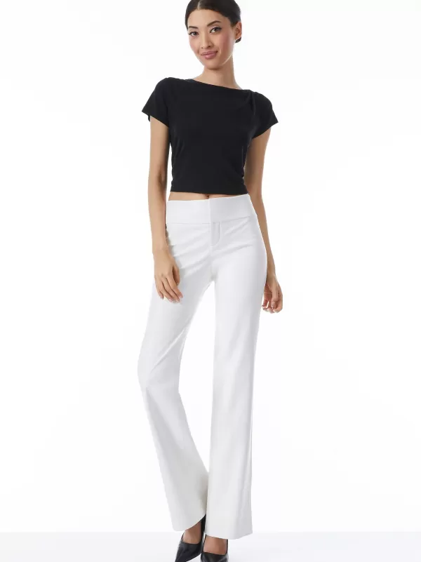 Women Alice and Olivia Olivia Vegan Leather Bootcut Pant