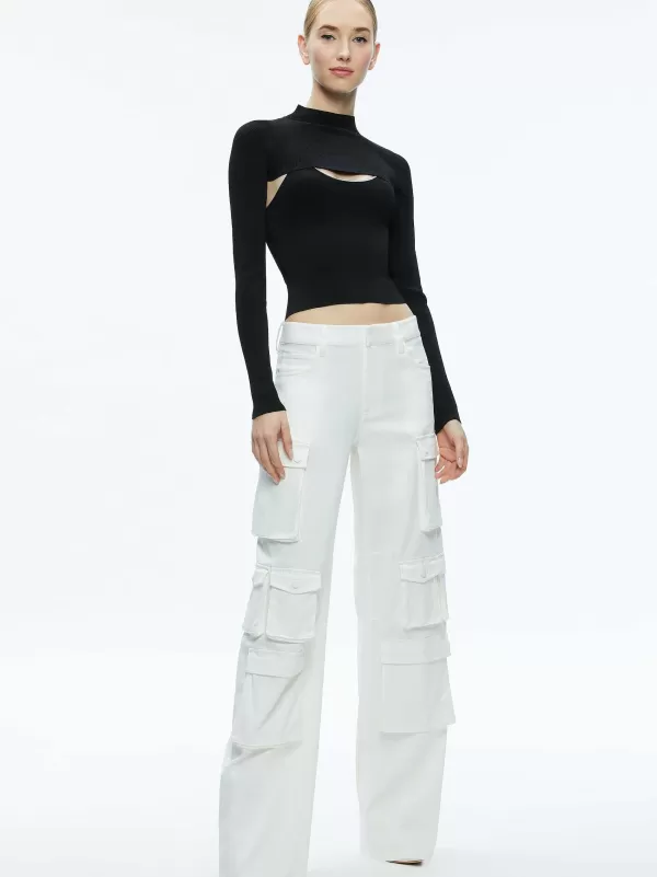 Women Alice and Olivia Olympia Mid Rise Baggy Cargo Pants