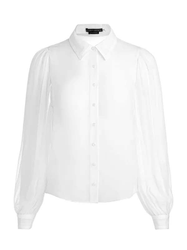 Women Alice and Olivia Roanne Sheer Blouse