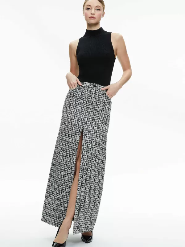 Women Alice and Olivia Rye Tweed Maxi Skirt