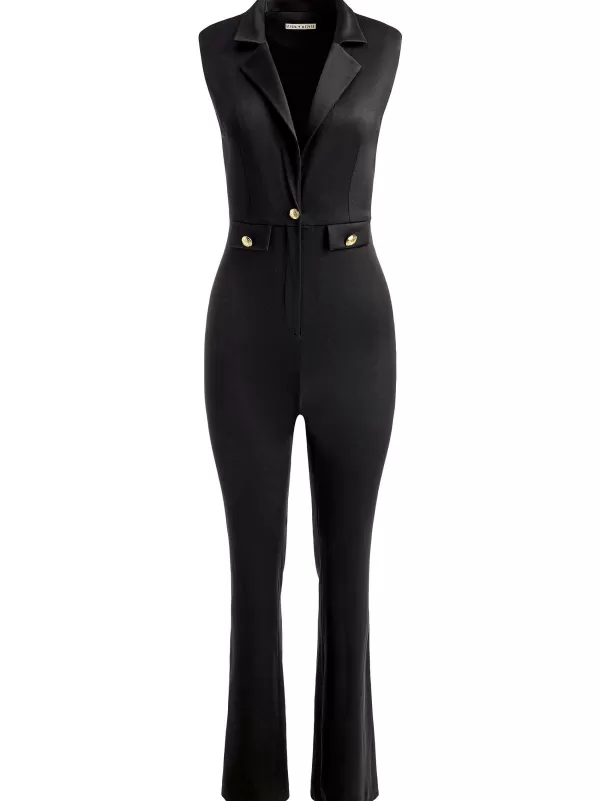 Women Alice and Olivia Shoshanna Sleeveless Tuxedo Jumpsuit