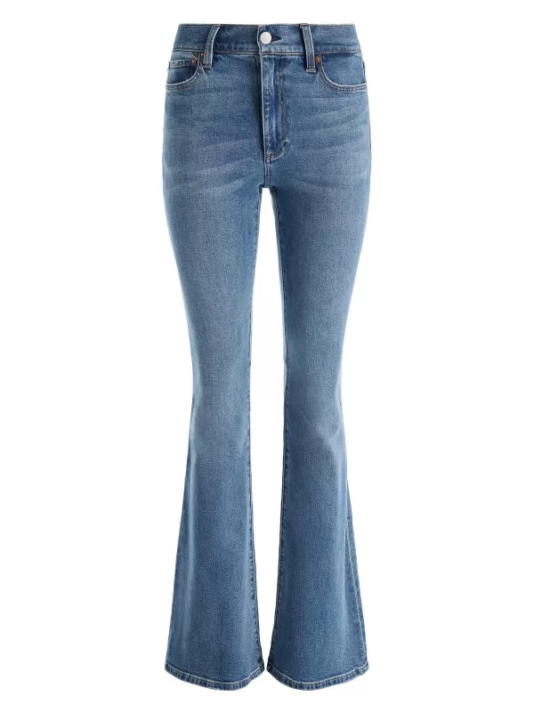 Women Alice and Olivia Stacey Mid Rise Bell Jean