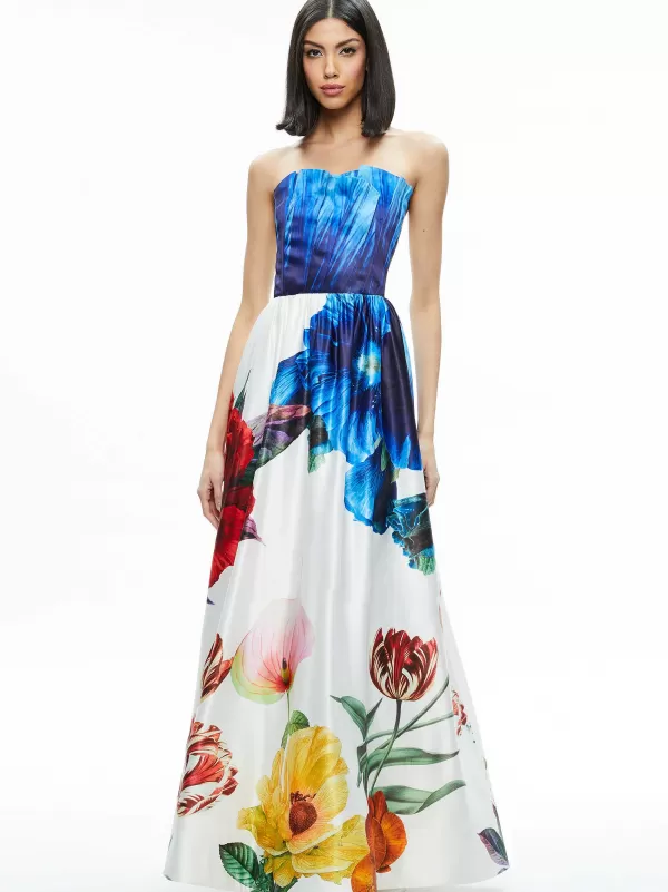 Women Alice and Olivia Stella Strapless Gown