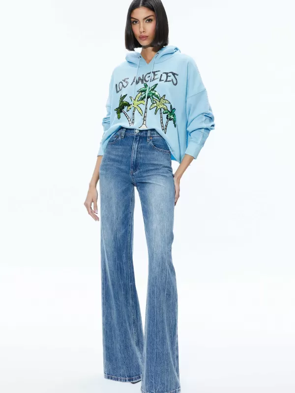 Women Alice and Olivia Sunny Boxy Cropped Hoodie