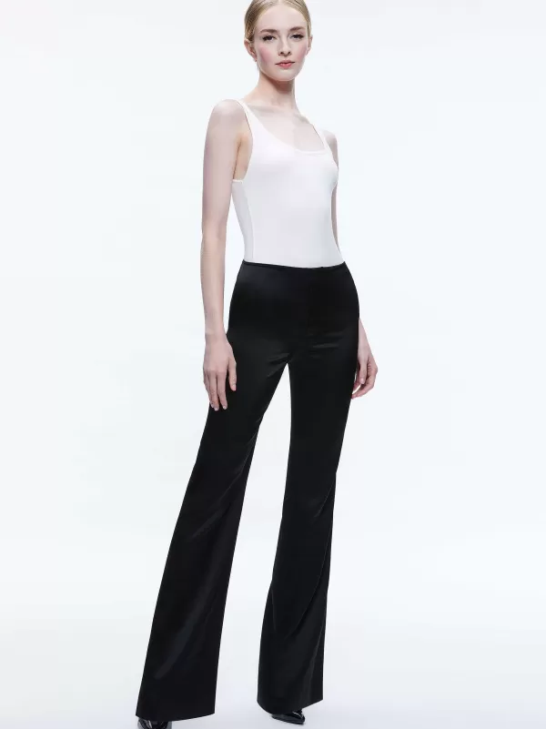 Women Alice and Olivia Teeny Satin Bootcut Pant