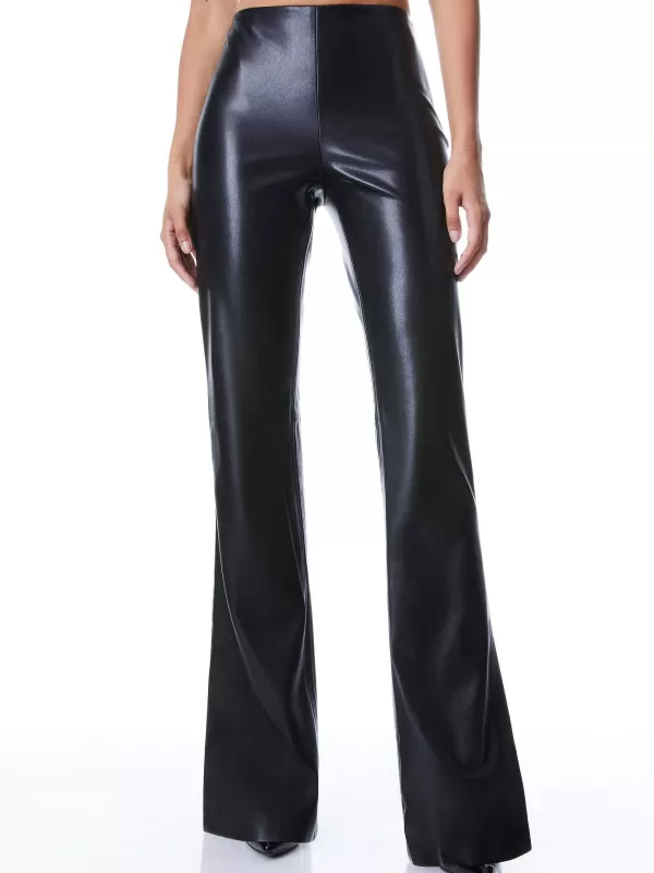 Women Alice and Olivia Teeny Vegan Leather Side Slit Pant