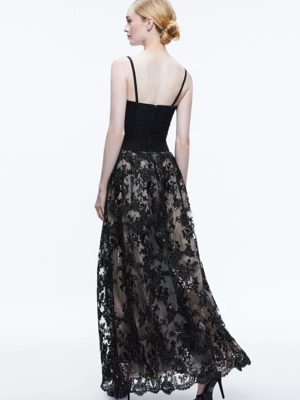 Women Alice and Olivia Tina Embellished Gown Skirt