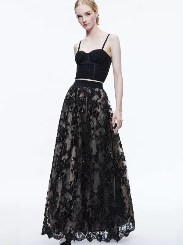 Women Alice and Olivia Tina Embellished Gown Skirt