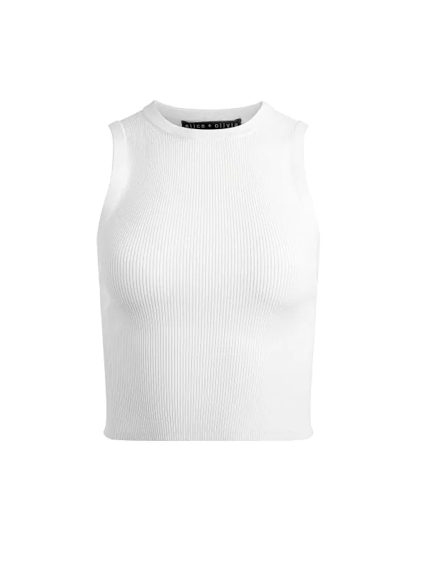 Women Alice and Olivia Tonita Ribbed Tank