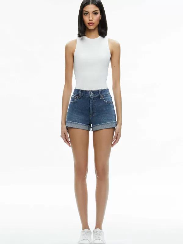 Women Alice and Olivia Trish Low Rise Baggy Short With Raw Hem