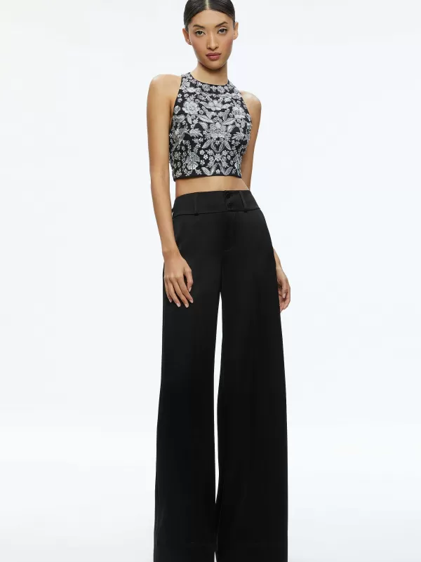 Women Alice and Olivia Tru Racer Back Fitted Crop Top