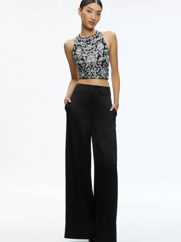 Women Alice and Olivia Tru Racer Back Fitted Crop Top