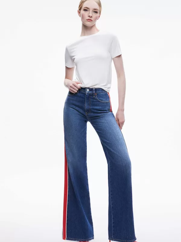 Women Alice and Olivia Weezy Side Stripe Jean